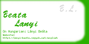 beata lanyi business card