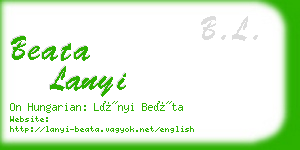 beata lanyi business card